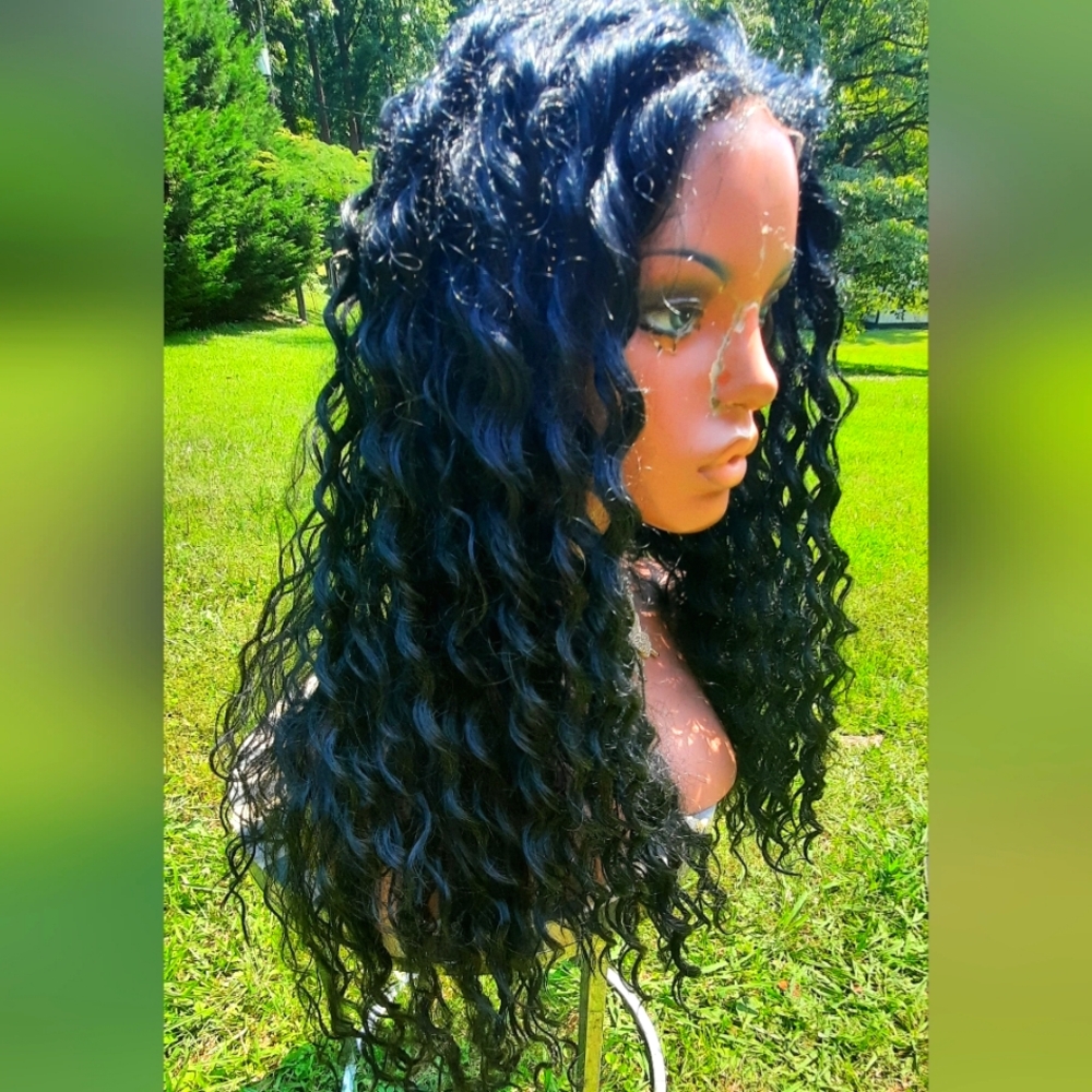 13 x 6 Curly Lace Front Wig - Jet Black